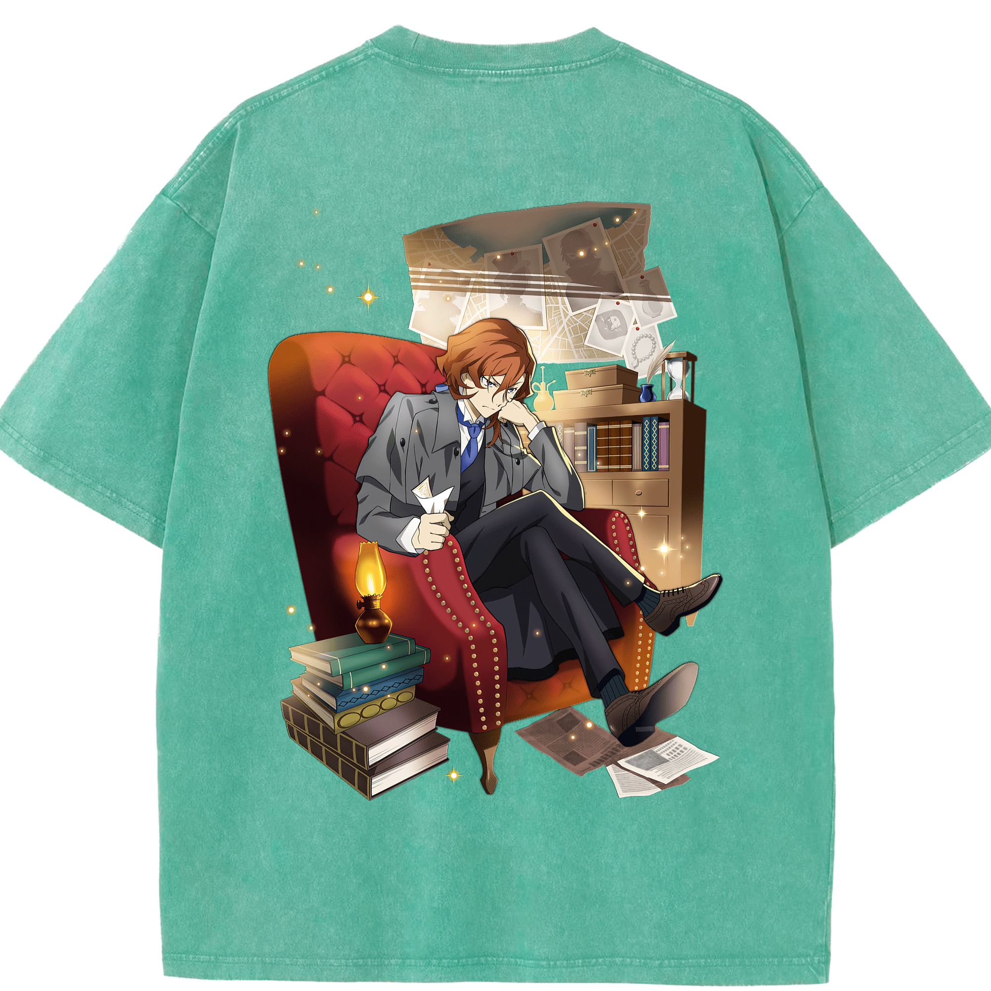 （画像用） 文豪ストレイドッグス Bungo Stray Dogs 綿100% ヴィンテージ風 半袖Tシャツ（背面プリント）